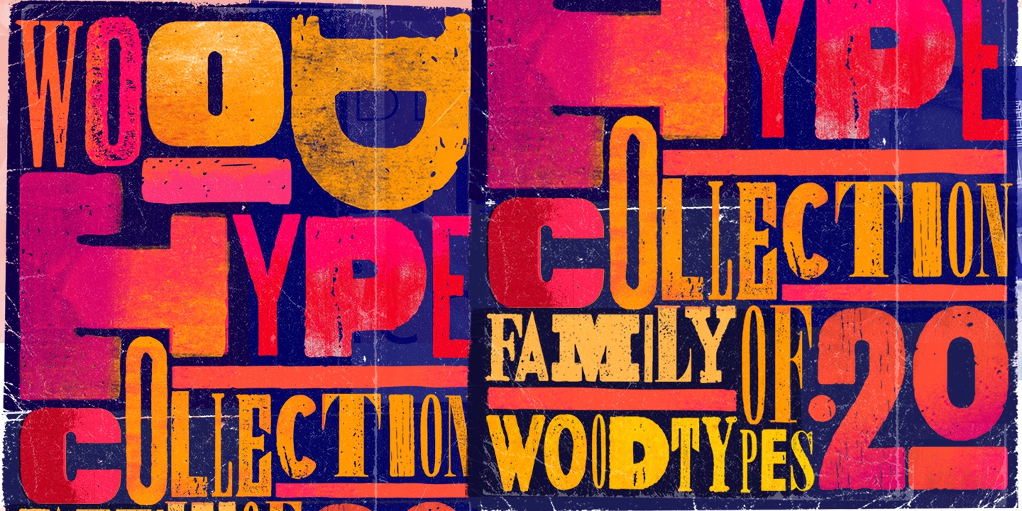 Beispiel einer Wood Type Collection BLOX-Schriftart